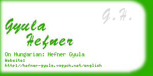 gyula hefner business card